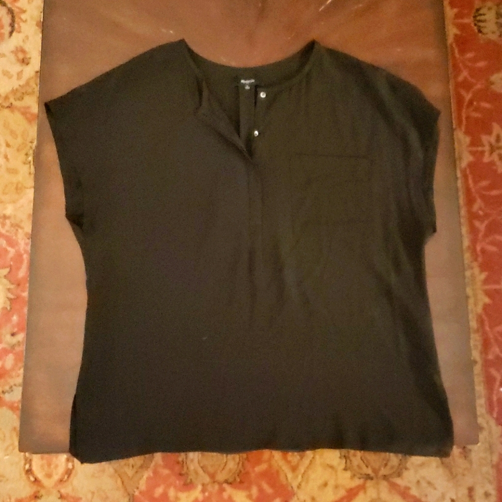 Madewell Black Silk Blouse